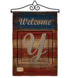 Patriotic Y Initial - Patriotic Americana Vertical Impressions Decorative Flags HG130129 Made In USA