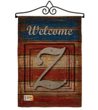 Patriotic Z Initial - Patriotic Americana Vertical Impressions Decorative Flags HG130130 Made In USA