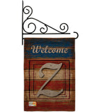 Patriotic Z Initial - Patriotic Americana Vertical Impressions Decorative Flags HG130130 Made In USA