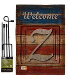 Patriotic Z Initial - Patriotic Americana Vertical Impressions Decorative Flags HG130130 Made In USA