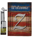 Patriotic Z Initial - Patriotic Americana Vertical Impressions Decorative Flags HG130130 Made In USA