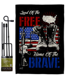 Home Of The Brave - Patriotic Americana Vertical Impressions Decorative Flags HG137159 Made In USA