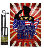 Honoring Veterans Day - Patriotic Americana Vertical Impressions Decorative Flags HG137160 Made In USA