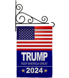 Trump 2024 - Patriotic Americana Vertical Impressions Decorative Flags HG170081 Made In USA