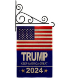 Trump 2024 - Patriotic Americana Vertical Impressions Decorative Flags HG170081 Made In USA