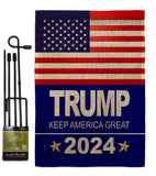 Trump 2024 - Patriotic Americana Vertical Impressions Decorative Flags HG170081 Made In USA