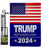 Trump 2024 - Patriotic Americana Vertical Impressions Decorative Flags HG170081 Made In USA