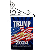 Trump Pence 2024 - Patriotic Americana Vertical Impressions Decorative Flags HG170131 Made In USA
