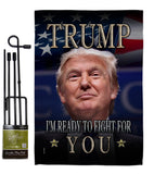 Trump Ready for Fight - Patriotic Americana Vertical Impressions Decorative Flags HG170134 Made In USA