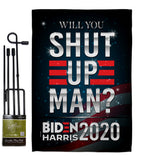 Will you Shut Up - Patriotic Americana Vertical Impressions Decorative Flags HG170149 Made In USA