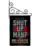 Will you Shut Up - Patriotic Americana Vertical Impressions Decorative Flags HG170149 Made In USA