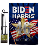 Biden Harris 46 - Patriotic Americana Vertical Impressions Decorative Flags HG170159 Made In USA