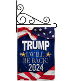 Trump Will Be Back 2024 - Patriotic Americana Vertical Impressions Decorative Flags HG170177 Made In USA