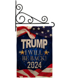 Trump Will Be Back 2024 - Patriotic Americana Vertical Impressions Decorative Flags HG170177 Made In USA