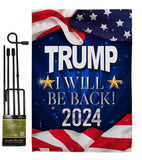 Trump Will Be Back 2024 - Patriotic Americana Vertical Impressions Decorative Flags HG170177 Made In USA