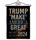 Make America Great Again 2024 - Patriotic Americana Vertical Impressions Decorative Flags HG170179 Made In USA