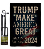 Make America Great Again 2024 - Patriotic Americana Vertical Impressions Decorative Flags HG170179 Made In USA