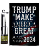 Make America Great Again 2024 - Patriotic Americana Vertical Impressions Decorative Flags HG170179 Made In USA