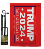 Trump Take America Back 2024 - Patriotic Americana Vertical Impressions Decorative Flags HG170180 Made In USA