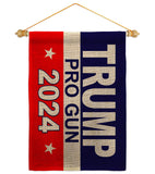 Trump Pro Gun - Patriotic Americana Vertical Impressions Decorative Flags HG170206 Made In USA