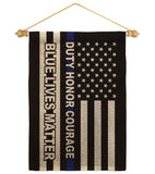 Honor Blue Live - Patriotic Americana Vertical Impressions Decorative Flags HG170207 Made In USA