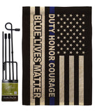 Honor Blue Live - Patriotic Americana Vertical Impressions Decorative Flags HG170207 Made In USA