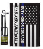 Honor Blue Live - Patriotic Americana Vertical Impressions Decorative Flags HG170207 Made In USA