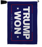 Trump Won - Patriotic Americana Vertical Impressions Decorative Flags HG170223 Made In USA