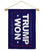 Trump Won - Patriotic Americana Vertical Impressions Decorative Flags HG170223 Made In USA