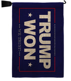 Trump Won - Patriotic Americana Vertical Impressions Decorative Flags HG170223 Made In USA