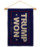 Trump Won - Patriotic Americana Vertical Impressions Decorative Flags HG170223 Made In USA