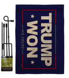 Trump Won - Patriotic Americana Vertical Impressions Decorative Flags HG170223 Made In USA