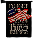 Trump Back Now - Patriotic Americana Vertical Impressions Decorative Flags HG170225 Made In USA
