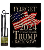 Trump Back Now - Patriotic Americana Vertical Impressions Decorative Flags HG170225 Made In USA