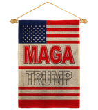 MAGA Trump - Patriotic Americana Vertical Impressions Decorative Flags HG170231 Made In USA