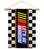 Race Let's Go Brandon - Patriotic Americana Horizontal Impressions Decorative Flags HG170247 Made In USA