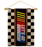 Race Let's Go Brandon - Patriotic Americana Horizontal Impressions Decorative Flags HG170247 Made In USA