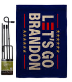 Let's Go Brandon Blue - Patriotic Americana Horizontal Impressions Decorative Flags HG170252 Made In USA