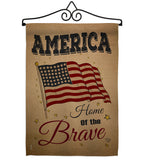 America Home of the Brave - Patriotic Americana Vertical Impressions Decorative Flags HG191083 Made In USA