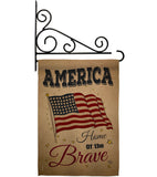 America Home of the Brave - Patriotic Americana Vertical Impressions Decorative Flags HG191083 Made In USA