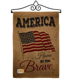 America Home of the Brave - Patriotic Americana Vertical Impressions Decorative Flags HG191083 Made In USA