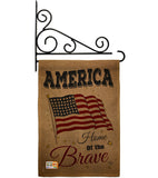 America Home of the Brave - Patriotic Americana Vertical Impressions Decorative Flags HG191083 Made In USA