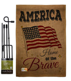 America Home of the Brave - Patriotic Americana Vertical Impressions Decorative Flags HG191083 Made In USA