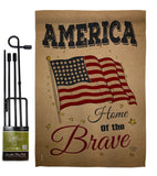 America Home of the Brave - Patriotic Americana Vertical Impressions Decorative Flags HG191083 Made In USA