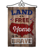 Land of the Free, Home of the Brave - Patriotic Americana Vertical Impressions Decorative Flags HG191110 Made In USA