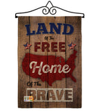 Land of the Free, Home of the Brave - Patriotic Americana Vertical Impressions Decorative Flags HG191110 Made In USA