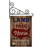 Land of the Free, Home of the Brave - Patriotic Americana Vertical Impressions Decorative Flags HG191110 Made In USA