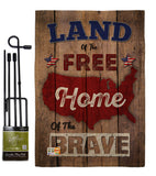 Land of the Free, Home of the Brave - Patriotic Americana Vertical Impressions Decorative Flags HG191110 Made In USA