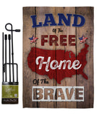 Land of the Free, Home of the Brave - Patriotic Americana Vertical Impressions Decorative Flags HG191110 Made In USA