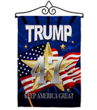 Trump 47 Keep America Great - Patriotic Americana Vertical Impressions Decorative Flags HG192324 Made In USA